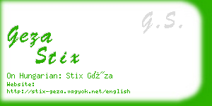 geza stix business card